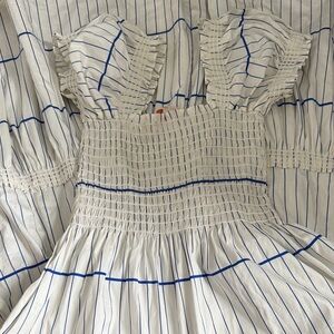 White and Blue Striped Dress